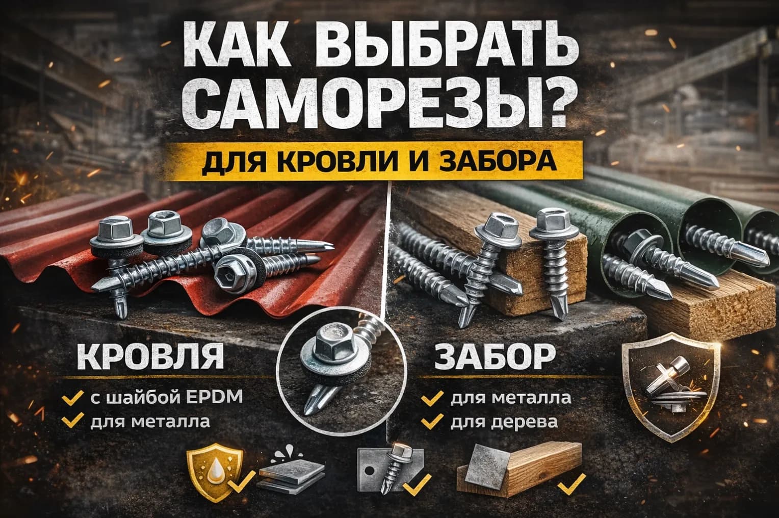 Как выбрать саморезы для кровли и забора
