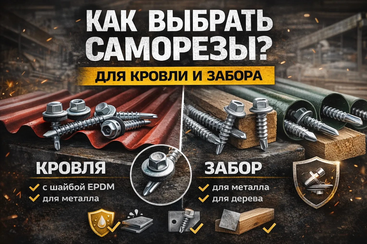 Как выбрать саморезы для кровли и забора