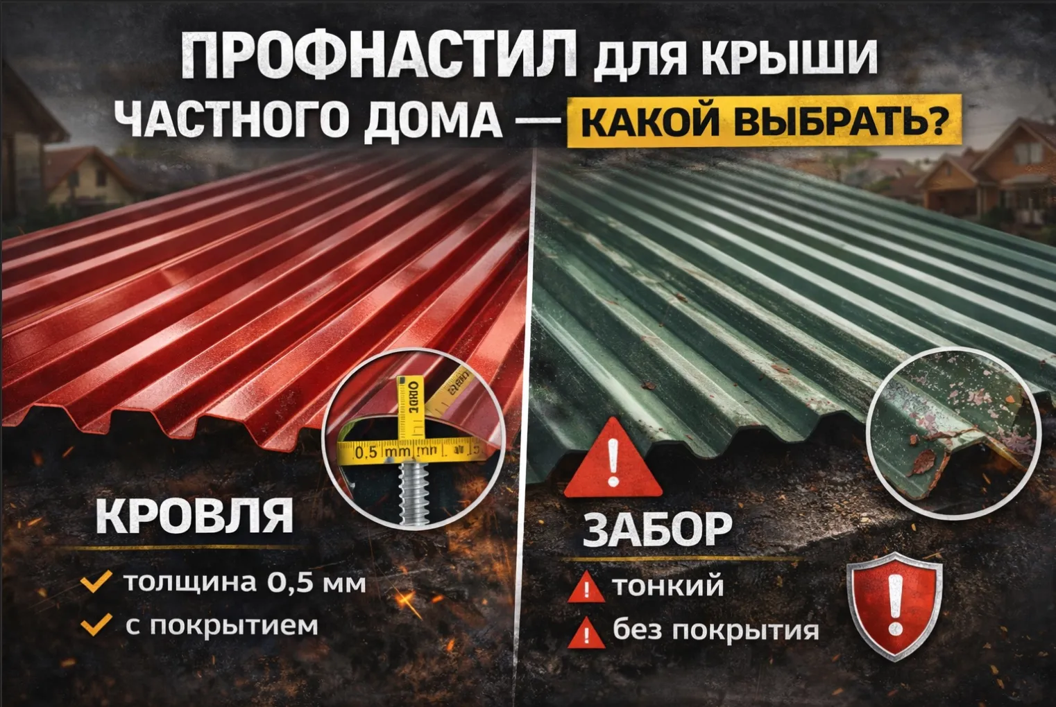 Профнастил для крыши частного дома